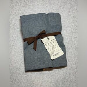 DEMDACO reversible memory-maker table runner in country blue, beige, ivory lace